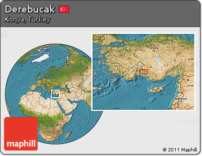 Satellite Location Map of Derebucak