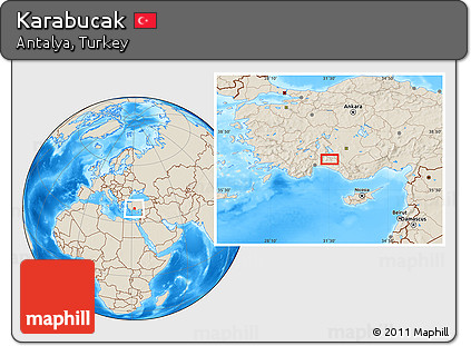 Shaded Relief Location Map of Karabucak