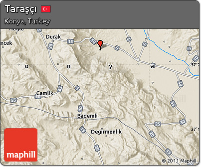 Shaded Relief Map of Taraşçı