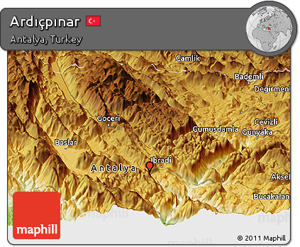 Physical Panoramic Map of Ardıçpınar