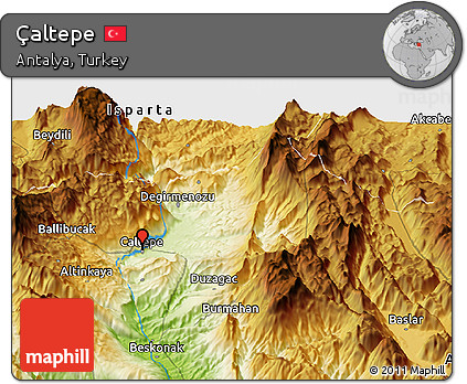 Physical Panoramic Map of Çaltepe