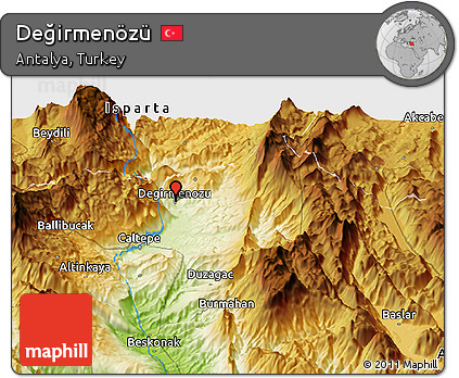 Physical Panoramic Map of Değirmenözü