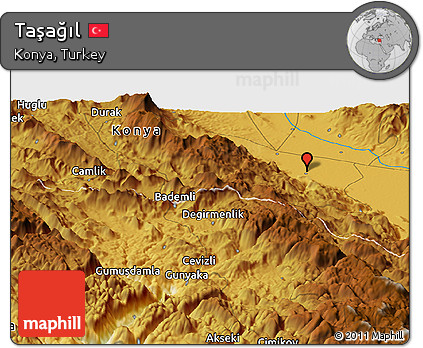Physical Panoramic Map of Taşağıl