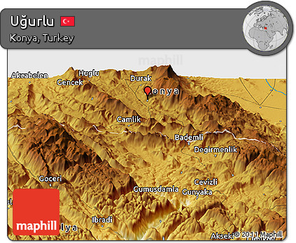 Physical Panoramic Map of Uğurlu