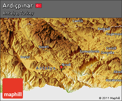 Physical Panoramic Map of Ardıçpınar