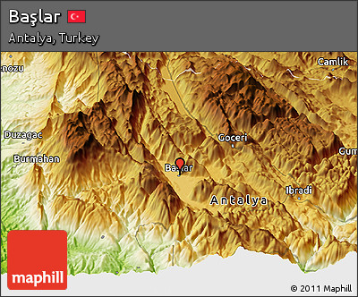 Physical Panoramic Map of Başlar