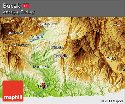 Physical Panoramic Map of Bucak