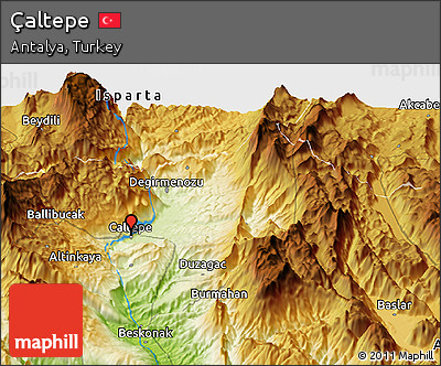 Physical Panoramic Map of Çaltepe