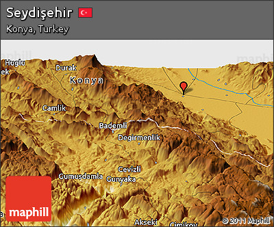 Physical Panoramic Map of Seydişehir