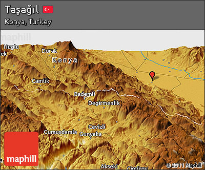 Physical Panoramic Map of Taşağıl