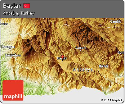 Physical Panoramic Map of Başlar