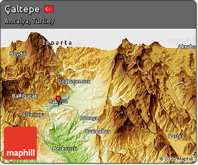 Physical Panoramic Map of Çaltepe