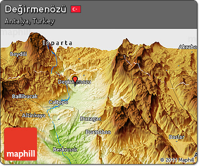 Physical Panoramic Map of Değirmenözü