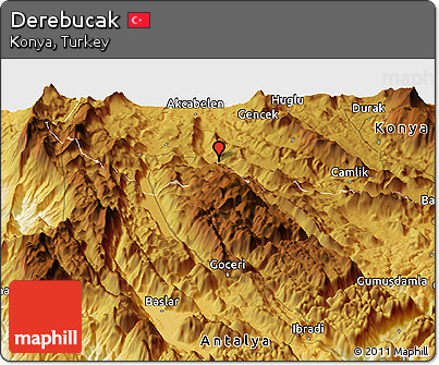 Physical Panoramic Map of Derebucak