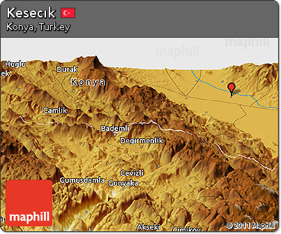 Physical Panoramic Map of Kesecık