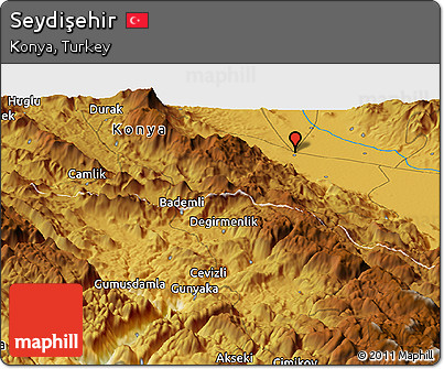 Physical Panoramic Map of Seydişehir