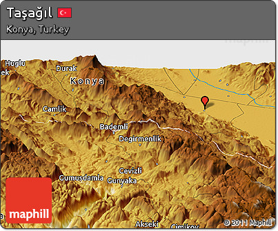 Physical Panoramic Map of Taşağıl