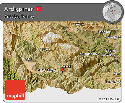 Satellite Panoramic Map of Ardıçpınar
