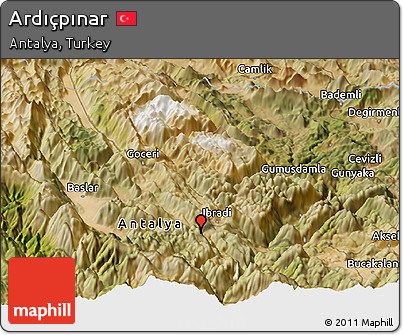 Satellite Panoramic Map of Ardıçpınar