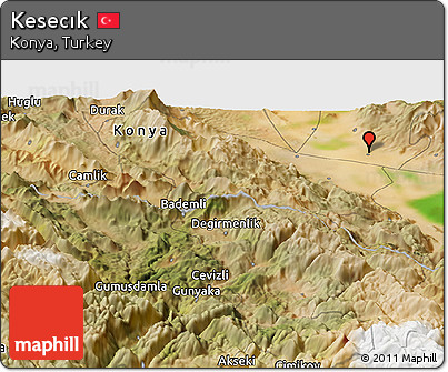 Satellite Panoramic Map of Kesecık
