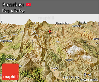 Satellite Panoramic Map of Pınarbaşı