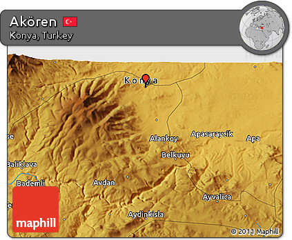 Physical 3D Map of Akören