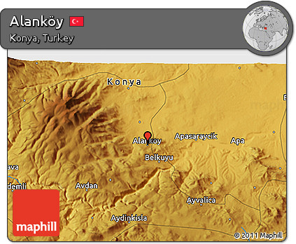 Physical 3D Map of Alanköy
