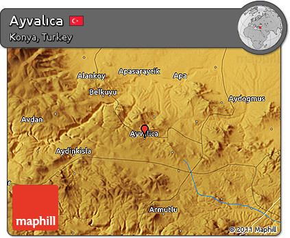 Physical 3D Map of Ayvalıca