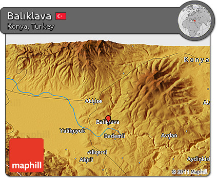Physical 3D Map of Balıklava