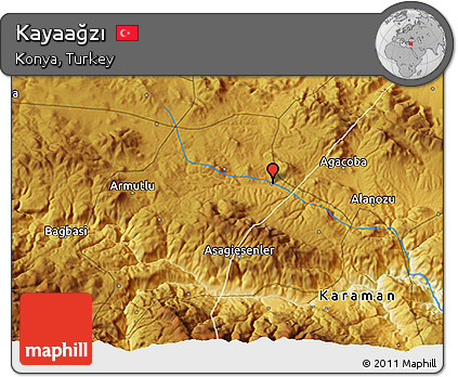 Physical 3D Map of Kayaağzı