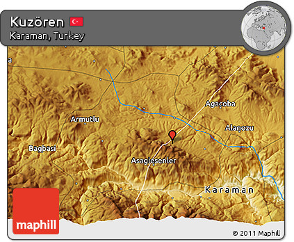 Physical 3D Map of Kuzören