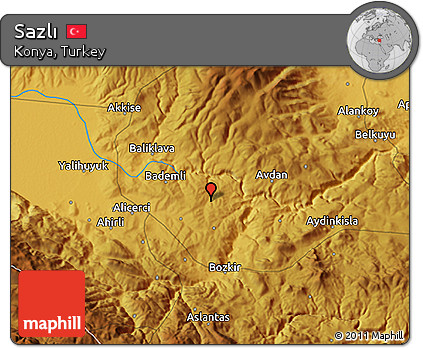 Physical 3D Map of Sazlı