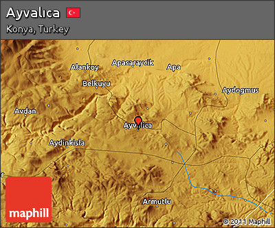 Physical 3D Map of Ayvalıca