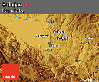 Physical 3D Map of Erdoğan