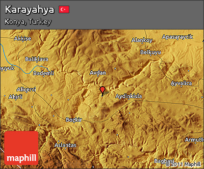 Physical 3D Map of Karayahya