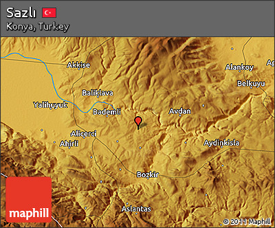 Physical 3D Map of Sazlı