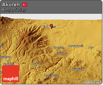 Physical 3D Map of Akören