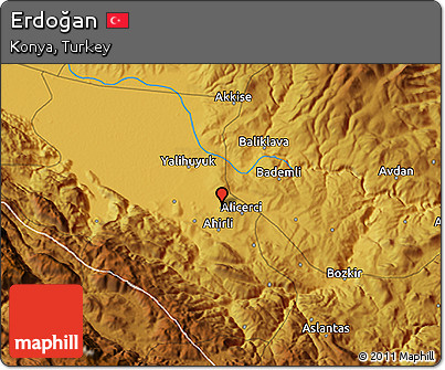 Physical 3D Map of Erdoğan