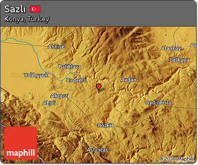 Physical 3D Map of Sazlı