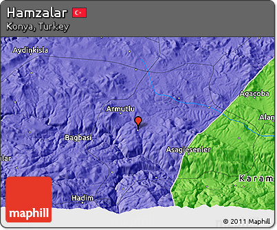 Political 3D Map of Hamzalar