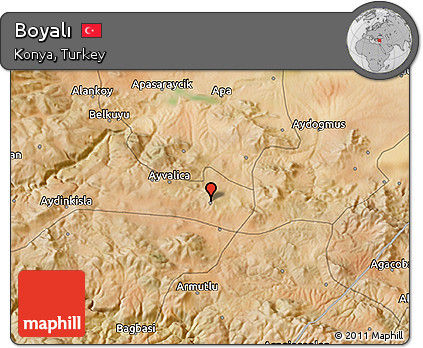 Satellite 3D Map of Boyalı