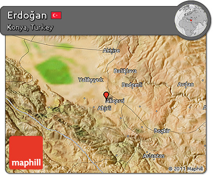 Satellite 3D Map of Erdoğan