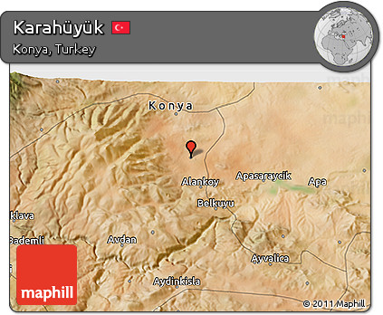 Satellite 3D Map of Karahüyük
