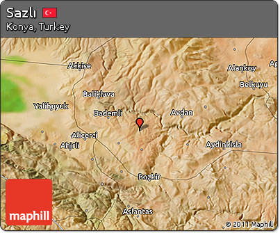 Satellite 3D Map of Sazlı