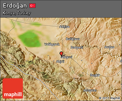 Satellite 3D Map of Erdoğan