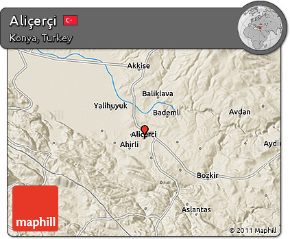 Shaded Relief 3D Map of Aliçerçi