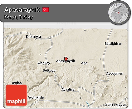 Shaded Relief 3D Map of Apasaraycık