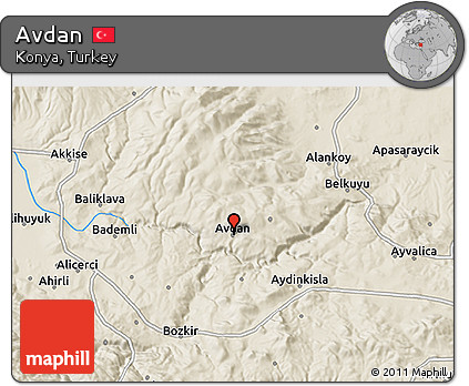 Shaded Relief 3D Map of Avdan