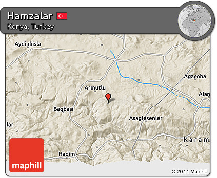 Shaded Relief 3D Map of Hamzalar