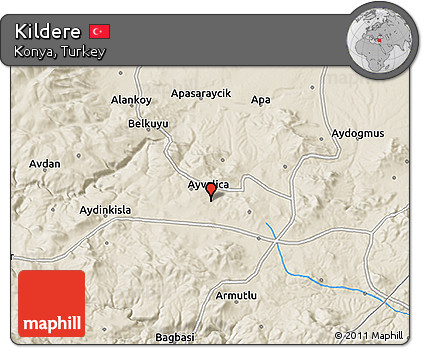Shaded Relief 3D Map of Kildere